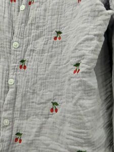 Cherry Embroidered Button-Down Shirt