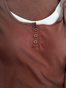 Brown Long Sleeve Top