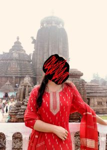 Red Printed Kurta Set♥️👽