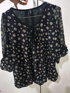 Elegant Sheer Print Top