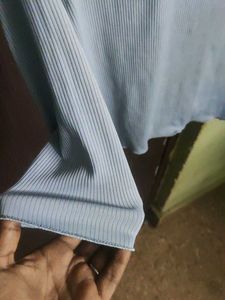 Cute Light Blue Ribbed Top
