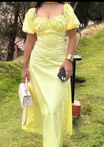 Trendy Yellow Corset Dress For Summer & Autumn