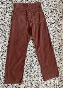 Tan Brown Straight Fit Jeans