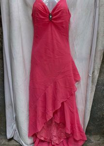 191511. Coral Ruffle Detail Dress