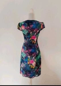 cheongsam Floral Print Dress