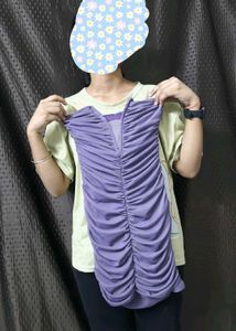 (Purple ruched mini micro dress)