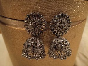 Silver Jhumka Earrings
