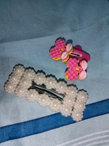 Hair Clips And Pearl Earring For Girls