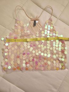 Pink Sequin Iridescent Cami Top