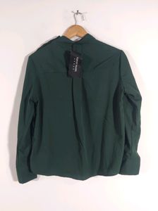 Green Plain Casual Top (Women)