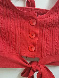 Red Halter Neck Crop Top