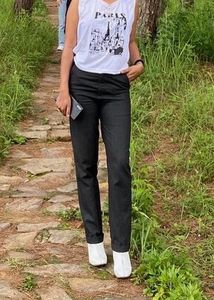 Customised Black Straight-Leg Pants