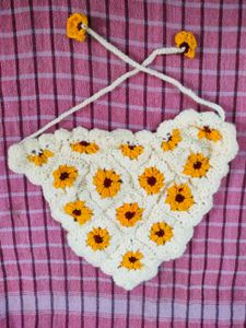 Crochet sunflower bandana