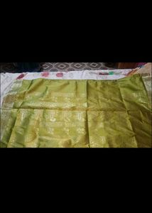 Pure Zari Silk Saree Mehendi Colour