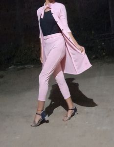 Three Pices Jumpsuit , Baby Pink Colour,