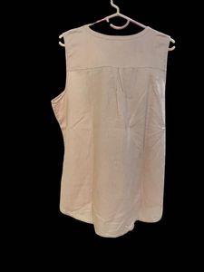 Peach Linen Sleeveless Top