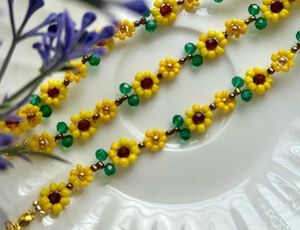 Sunflower Beaded Bracelet Set