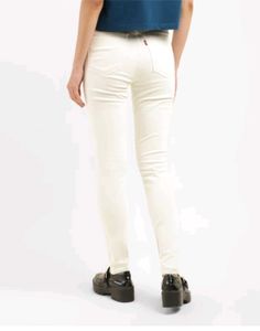 slim fit high rise white jeans