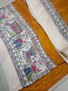 Hand-Painted Tussar Silk Saree