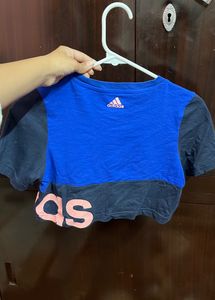 Adidas Crop Top - Blue and Black