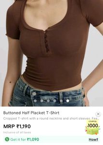 Brown Buttoned Tee