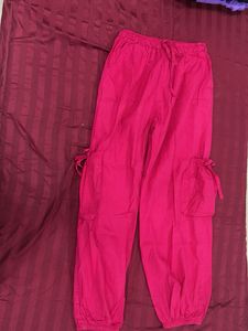 Pink Cargo Style Joggers