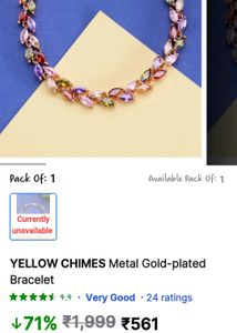 Brand New Yellow Chimes Bracelet