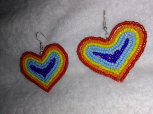 New Rainbow Heart Earrings