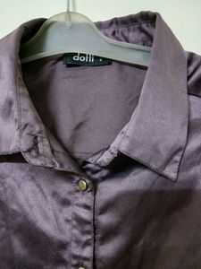 PURPLE SATIN SHIRT