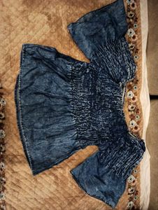 Blue Off-Shoulder Top