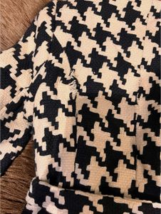 A-shape Houndstooth Coat Dress
