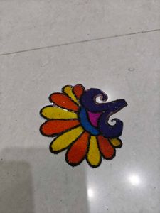 Colorful Rangoli Floor Art