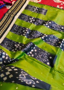 OPure Silk Orissa Weave Ikkat Saree And Begum Puri