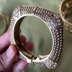 Golden Bangle Bracelets Set
