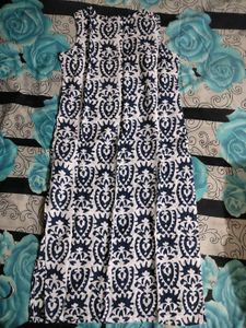 Blue Printed Long Kurta