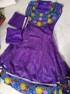 Purple Embroidered Salwar Kameez