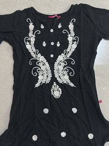 Black Embroidered Kurti/Top