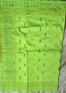 Slik Bland Katha Stretch Saree With Blouse Piece