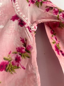 Floral Printed Chikankari Kurta