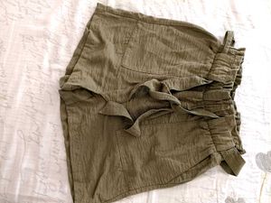 Olive Green Ruffle Shorts