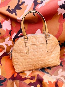 Authentic Coach Signature Embossed Dome Satchel