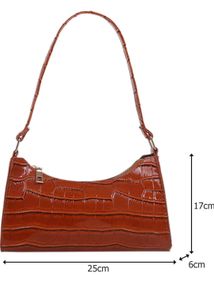 Alligator Pattern Forearm Bag Ladies Vintage Solid