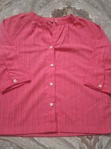 Pink Button-Down Top