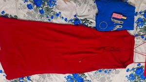 Red Lace-Up Mini Dress