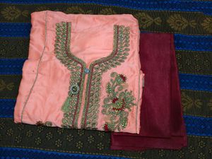 Embroidered Semi-Stitched Dress Material
