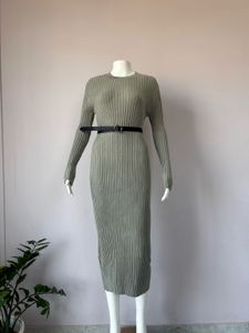 Sage Green Ribbed Dress