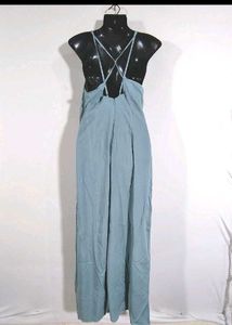 Blue Spaghetti Strap Maxi Dress