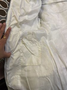 Warm Hooded Bomber White Jacket For Women