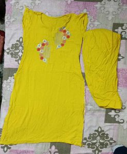 Yellow Embroidered Kurta Set