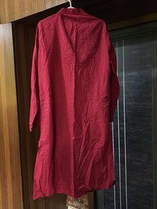 Maroon Cotton Kurta